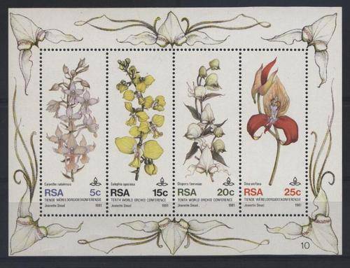 Suid-Afrika / South Africa 1981 SACC 506 MIN.SHEET ORCHIDS / FLOWERS U/M !!! Posvars !!!