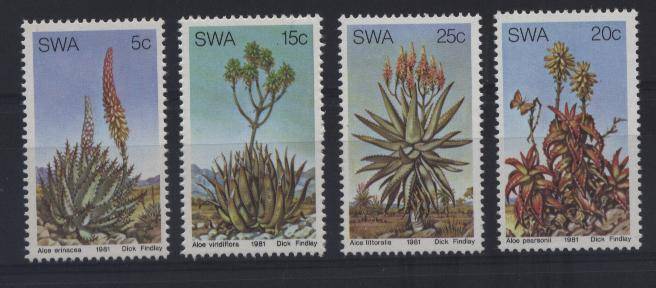 S.W.A. 1981 Flora SACC 386-389 AALWYNE / ALOES SET Medical plants Complete U/M !!! Posvars !!!