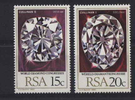 SUID-AFRIKA 1980 Gems DIAMONDS SET / DIAMANTE STEL kompleet SACC 481-482 POSVARS !! U/M !!!