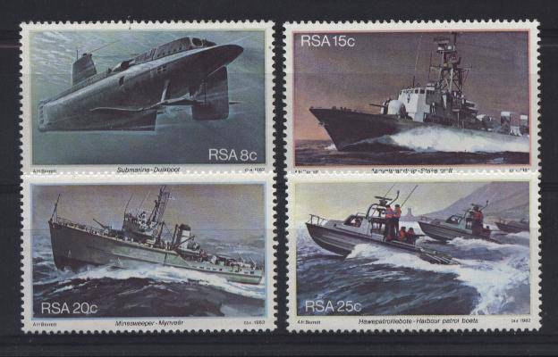 Suid-Afrika 1982 SHIPS Simonstad Marine basis / Navy Base SACC 510-513 U/M !!! Posvars !!!