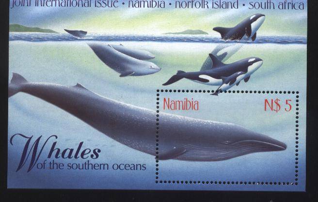 Namibia / Namibie 1998 Fish WHALES JOINT ISSUE / WALVISSE Minatuurvel SACC 282 U/M !!! Posvars !!!
