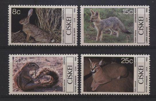 Ciskei 1982 Fauna SMALL ANIMALS / KLEINE DIERE stel kompleet !!! SACC 30-33 U/M !!! Posvars !!!