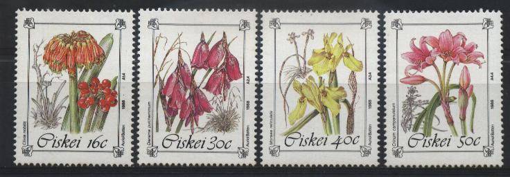 Ciskei 1988 BESKERMDE BLOMME / PROTECTED FLOWERS !!! SACC 127-130 U/M !!! Posvars !!!