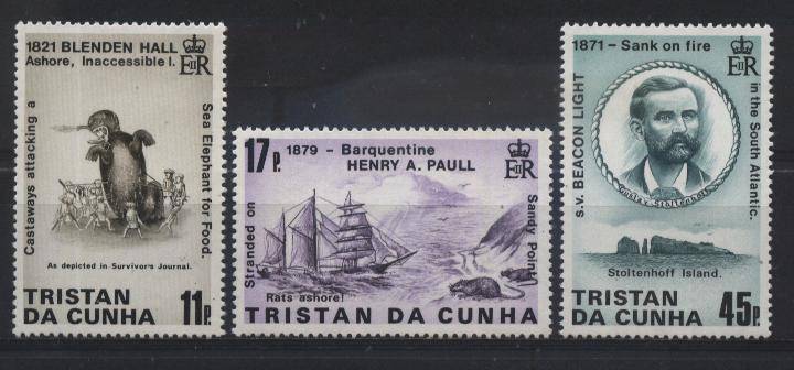 Tristan da Cunha 1987 Ships - SHIPWRECKS 3rd issue - SKEEPSWRAKKE SG 426-428 U/M ! Posvars !