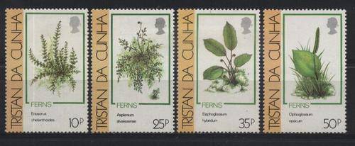 Tristan da Cunha 1989 Flora - FERNS / VARINGS stel SG 478-481 U/M !!! Posvars !!!