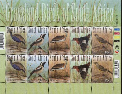 Suid-Afrika 2010 GRASLAND VOELS / Grassland birds sheet !!! Unmounted mint ! Posvars !