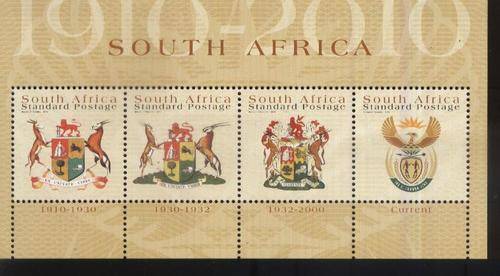 Suid-Afrika 2010 - 100 Jaar Wapens van S.A. / Coat of Arms of S.A. - Min.Sheet ! U/M ! Posvars !