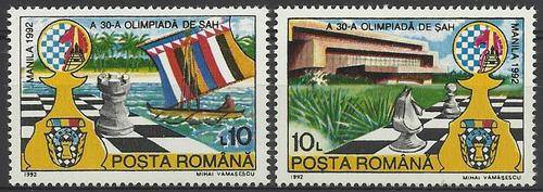 Roemenie / Romania 1993 - Skaak / Chess set (2) Complete perfect U/M !!! Posvars !!! Sport.