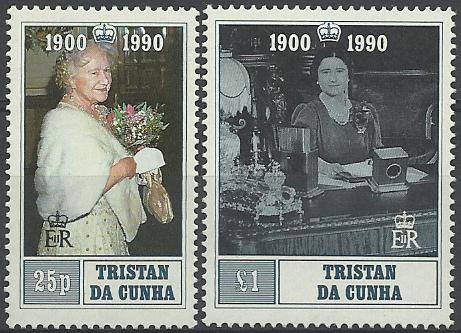 Tristan Da Cunha 1990 - KONINGIN MOEDER stel (2) ! Perfect U/M ! Posvars ! (Royalty).