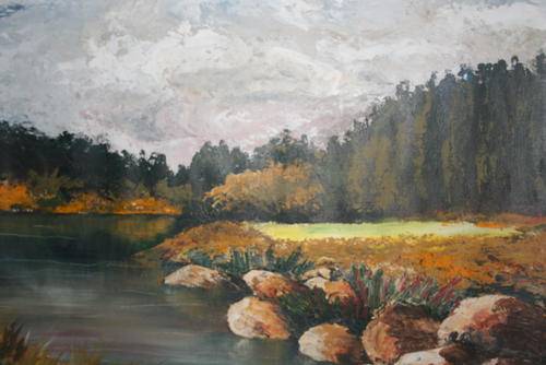 OIL PAINTING BY JOY CLARK, 37 x 57cm.