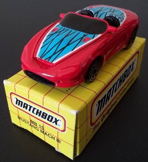 MATCHBOX MB 15 MUSTANG MACH III !! RED VARIANT !! MINT +  Original Box !! EXCELLENT !