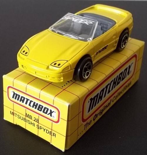 MATCHBOX MB 28 MITSUBISHI SPYDER GT-3000 !! RARE YELLOW VARIANT !! + Original Box ! EXCELLENT !