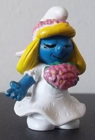 Original BRIDE SMURFETTE !! HIGH VALUE !!  Peyo Germany ! Excellent Condition Smurf !!