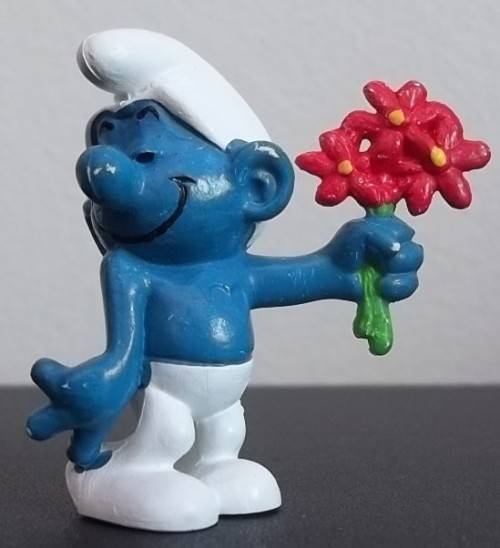 Original Vintage LOVER SMURF !! Peyo WEST GERMANY !! LIGHT SKIN THIN HEAD VARIANT!! Smurfs!!