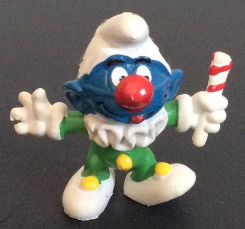 Original JESTER SMURF ! RARE ! HONG KONG 1980 DARK Skin, Lighter Clothes + Nose Variant HIGH VALUE!