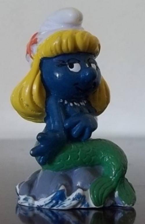 Original vintage MERMAID SMURFETTE !! EXCELLENT CONDITION Peyo Hong Kong 1981! Smurfs!