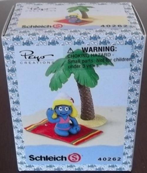 Original SUNBATHER SMURFETTE !! MINT with Box !! VERY RARE !! Smurfs Super Smurf