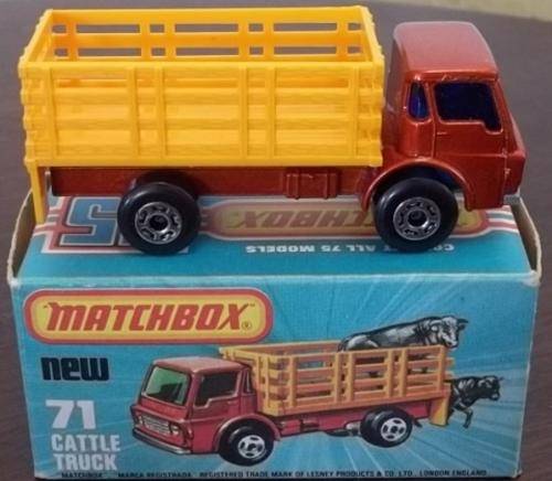 # 71 CATTLE TRUCK !! 1976 !! LESNEY MATCHBOX SUPERFAST !! EXCELLENT + Original Box !