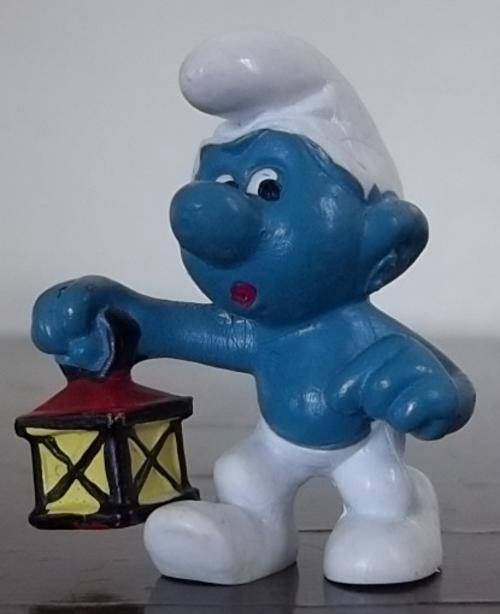 Original Vintage WATCHMAN SMURF! West Germany !! RARE + sought after ! Old Classic Smurfs!