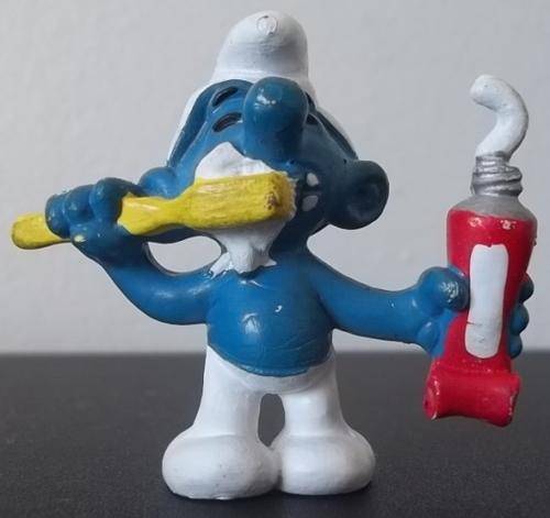 Original Vintage TOOTHBRUSH SMURF !!! EXCELLENT CONDITION !! RARE !! Smurfs!