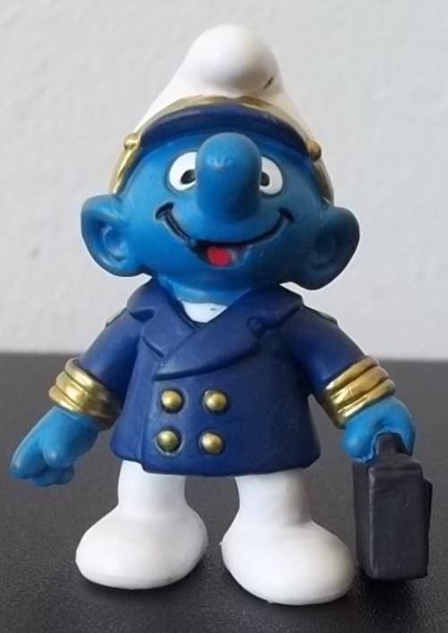 Original Vintage AIRCRAFT CAPTAIN SMURF !!! EXCELLENT MINT CONDITION !! RARE !! Smurfs!