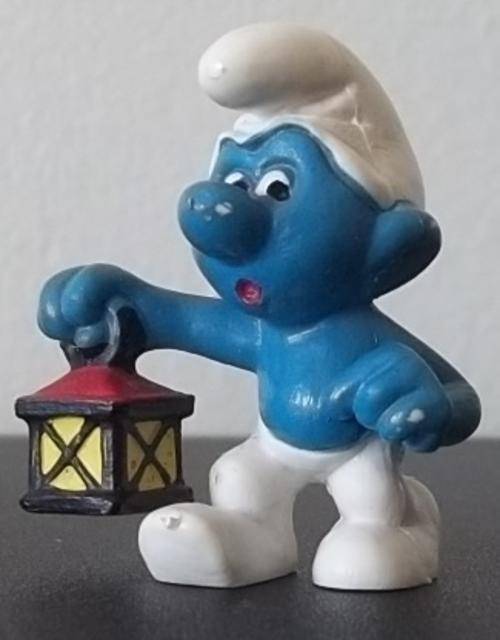 Original Vintage WATCHMAN SMURF! West Germany !! RARE + sought after ! Old Classic Smurfs!