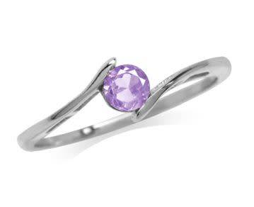 **FREE SHIPPING!**SOLID STERLING SILVER!** 0.24 Carat Amethyst Elegant Design Ring size 6