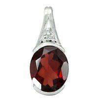**Fully insured intl ship**3.05ct!! Garnet 925 Sterling Silver Pendant INCLUDING 18" chain