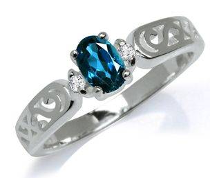 **R290 Fully insured intl shipping** London Blue Topaz 925 Sterling Silver Glamorous Cocktail Ring