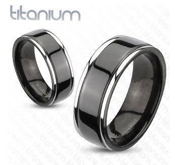 **FREE SHIPPING!** BLACK TITANIUM BROAD STRIPED 2TONE BAND SZ 5-14