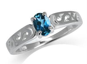 **R290 Fully insured intl shipping** London Blue Topaz 925 Sterling Silver Filigreel Ring