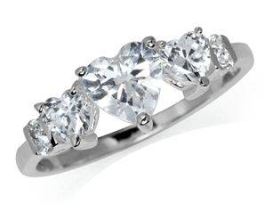 **R175 Fully insured intl Shipping**Stunning! White CZ 925 Sterling Silver Vintage Hearts Style Ring