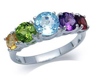 R290 FULLY INS INTL SHIPP* NATURAL BLUE TOPAZ, AMETHYST, GARNET, PERIDOT &CITRINE 925 STERL SILVER 9