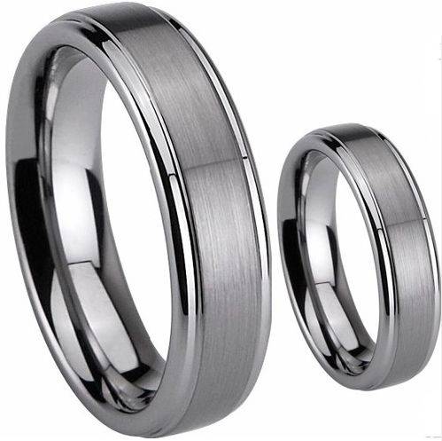 **SAVE R495!**SATIN SMOOTH&MATT BEVELLED 2TONE COMFORT FIT TUNGSTEN CARBIDE WEDDING RING