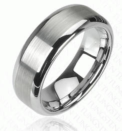 **SOLID STAINLESS STEEL BROAD BRUSHED MATT CENTRE WEDDING RING