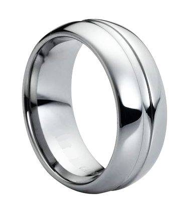 **FREE SHIPPING!** SOLID TUNGSTEN CARBIDE MIRROR FINISH RING CENTRE GROOVED COMFORT FIT