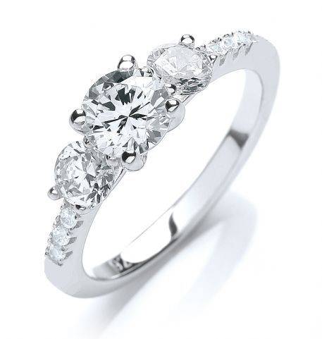 **SOLID STERLING SILVER**Stunning 1.75 Carat Sim. Diamond Trellis Design Engagement Ring