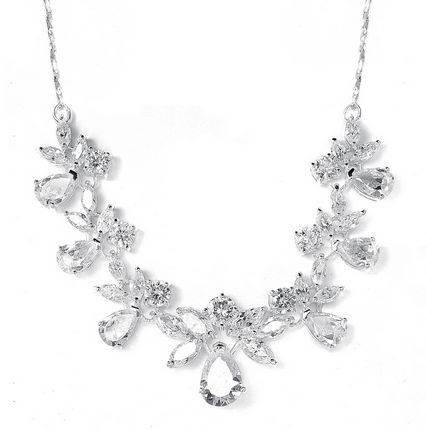 **SAVE R2050!! FABULOUS FACETS!**SOLID STERLING SILVER FINEST CUBIC ZIRCONIA NECKLACE