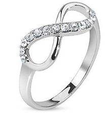 **Brand New!**.925 SOLID STERLING SILVER Elegant Infinity Friendship Cz Accented Ring