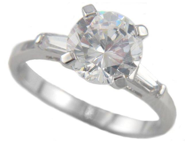 2.61CTW BRILLIANT ROUND STONE SOLITAIRE ENGAGEMENT RING BONDED IN 18K WHITE GOLD size 6.5