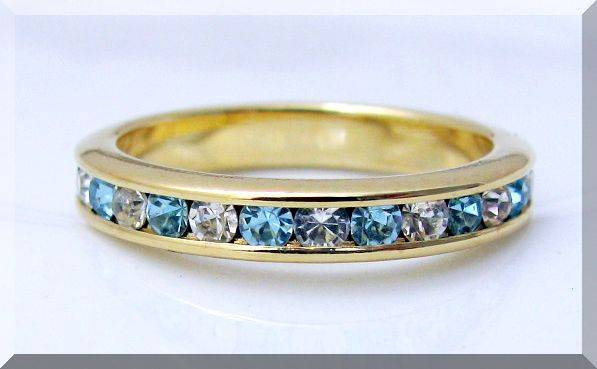 1.40CTW CHANNEL BRILLIANT CUT TOPAZ DIAMOND ETERNITY RING size 5