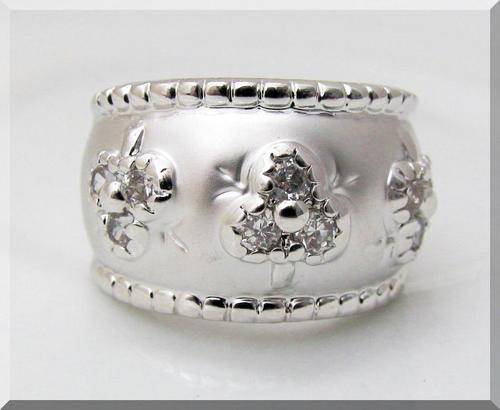 DESIGNER DIAMOND ETERNITY RING!!! - CZ DIAMONDS SET IN 18K WHITE GOLD GP size 7