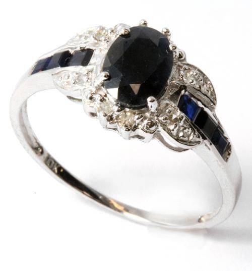 **75%REDUCED SHIPPING!**SOLID GOLD!!! NATURAL MINED SAPPHIRES & DIAMONDS IN 10K WHITE GOLD