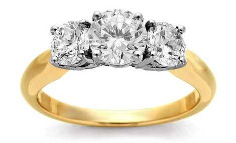 **50% REDUCED SHIPPING!**1.70CT STUNNING CREATED DIAMONDS! GENUINE 18K GOLD TRILOGY RING size 9