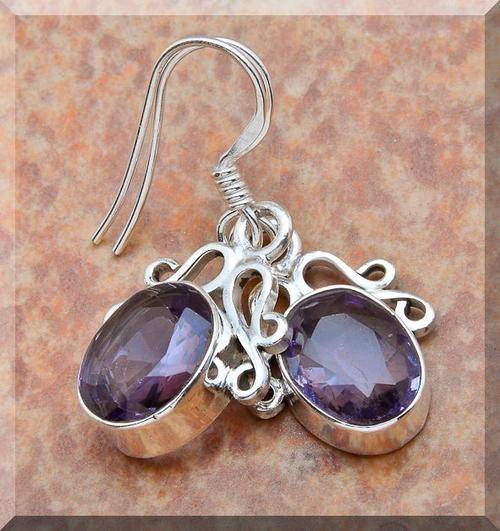 **50% REDUCED SHIPPING!**BEAUTIFUL FACETED GREEN AMETHYST EARRINGS!!! SET IN SOLID STERLING SILVER