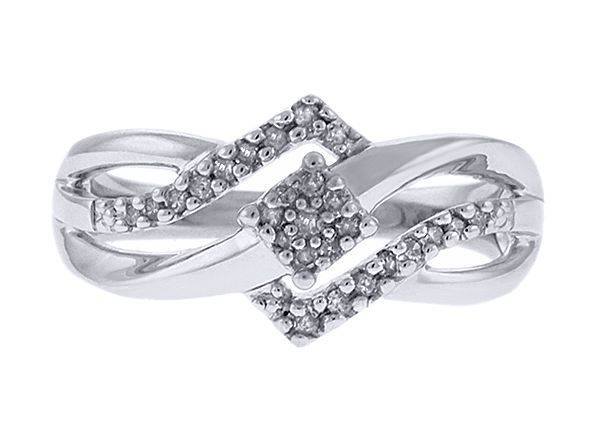 **0.15CT 24 NATURAL DIAMONDS SET IN SOLID STERLING SILVER RING