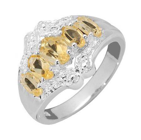 **CRAZY FREE SHIPPING!!**STUNNING SIZZLING CITRINES 6.00 CTW IN .925 STERLING SILVER size 7