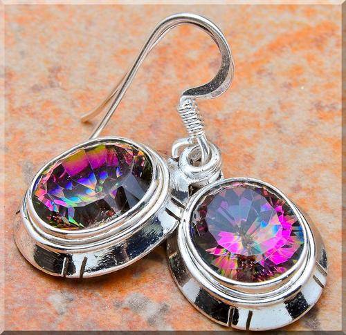 **INTERNATIONAL SHIPPING!** MYSTIC TOPAZ EARRINGS!!! SET IN SOLID STERLING SILVER