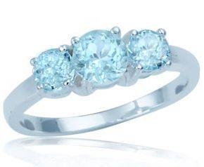 **INTERNATIONAL SHIPPING** NATURAL BLUE TOPAZ IN .925 STERLING SILVER RING SIZE 9