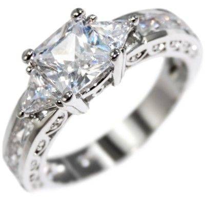 **R175 FULLY INSURED INTL SHIPPING**2.63CTW PRINCESS CUT BAGUETTES - ENGAGEMENT RING size 9